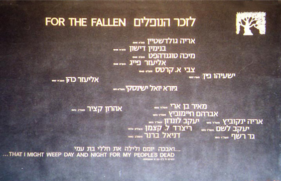 קיר ההנצחה המרכזי במכון ויצמן, בו מונצח אהרון קציר